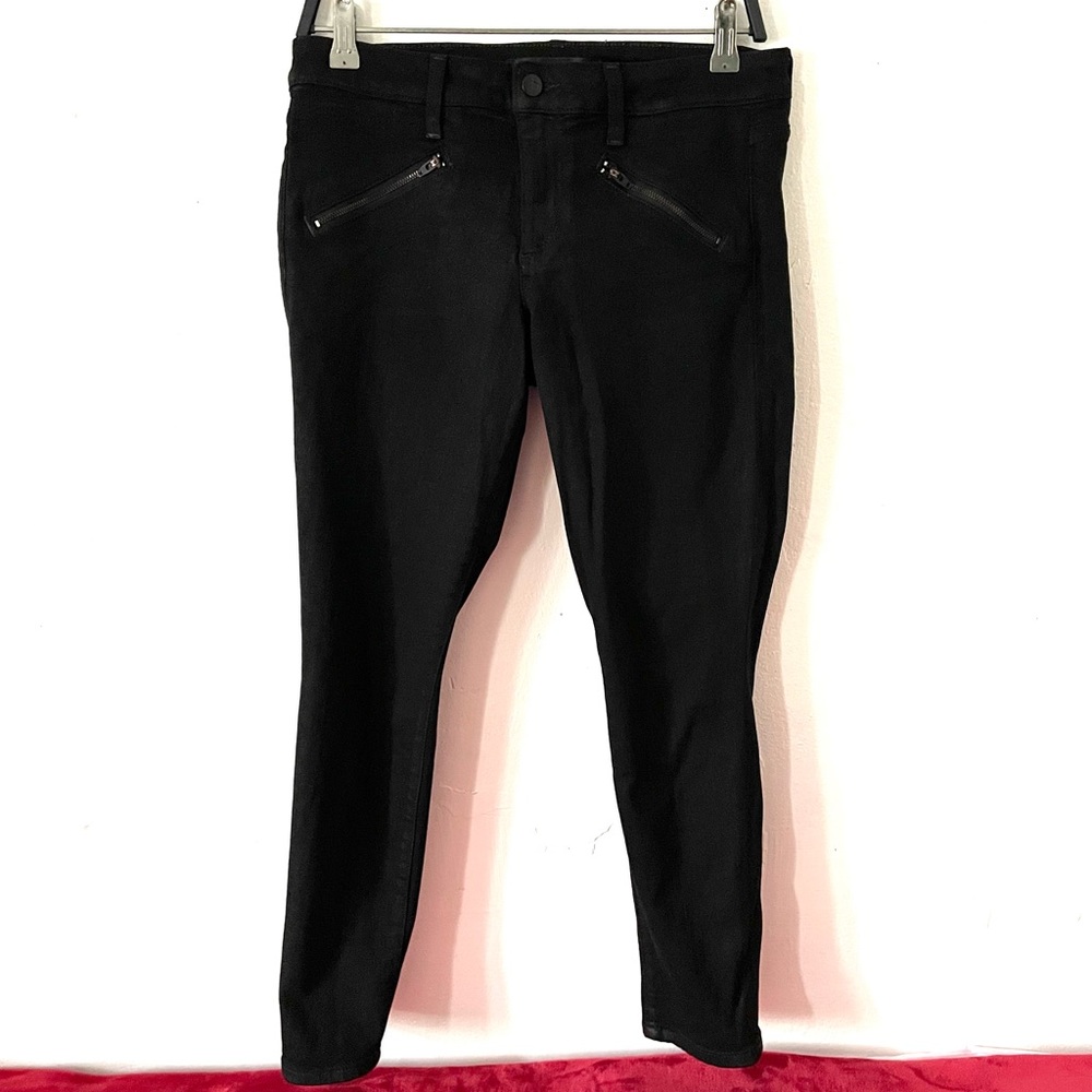 Joe's Black Oblique Zip Skinny Ankle low rise Jeans